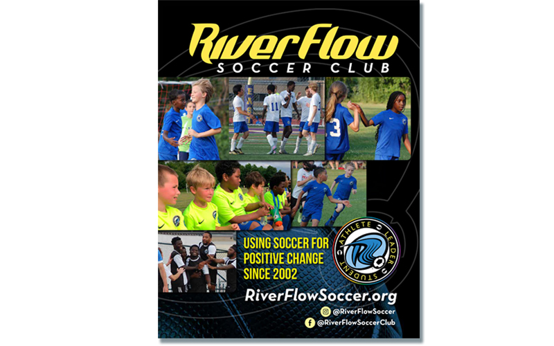 RiverFlow Soccer Club promotion front cover.