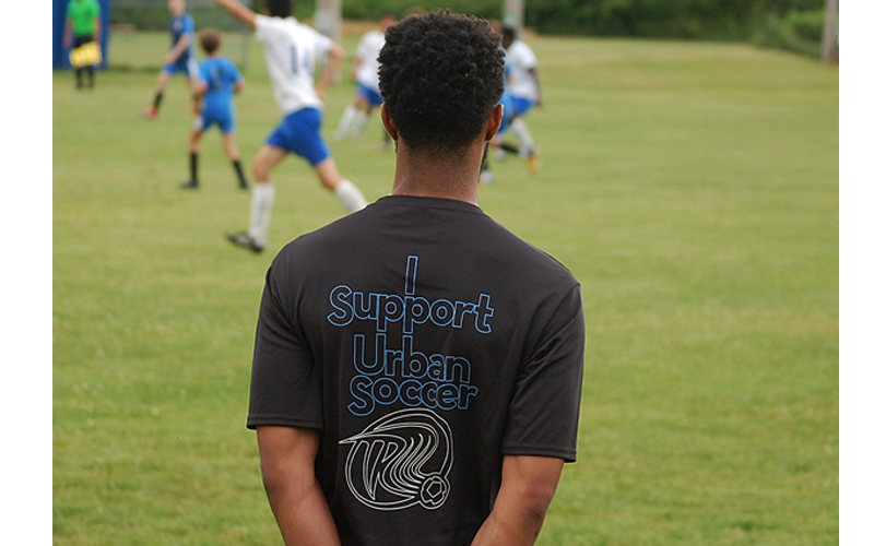 RiverFlow Soccer Club sponsor shirt back.